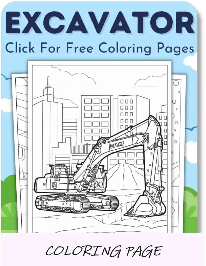 Desenhos para colorir de escavadeira