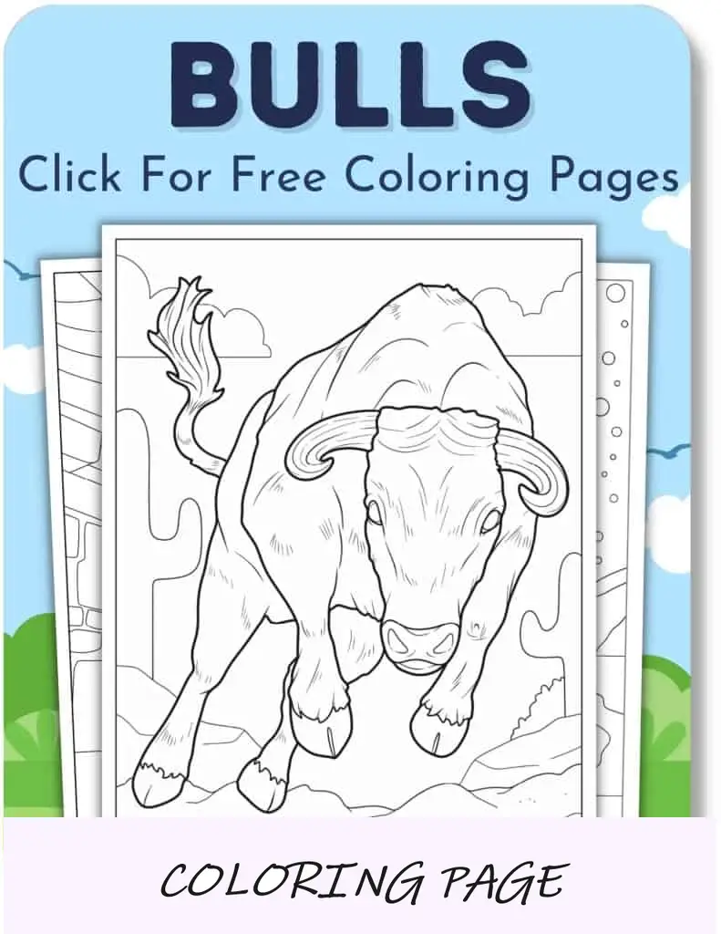 Desenhos para colorir de touros para meninos