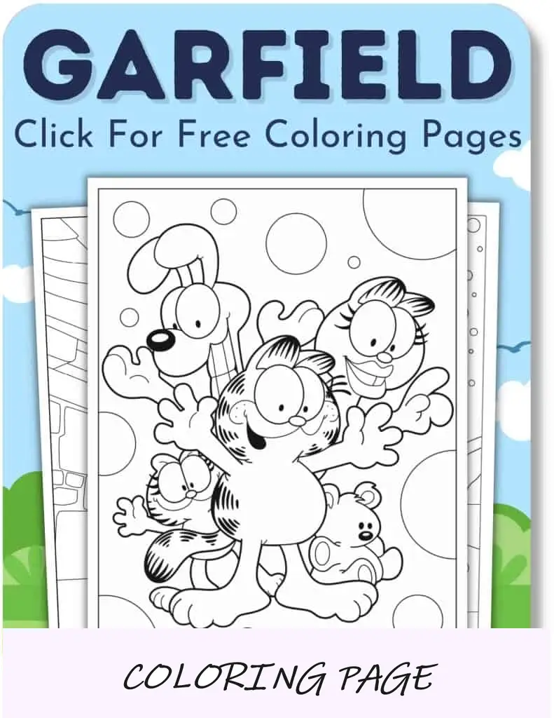 Desenhos para colorir do Garfield para meninos