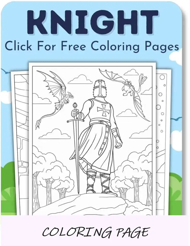 Desenhos para colorir de cavaleiro para meninos