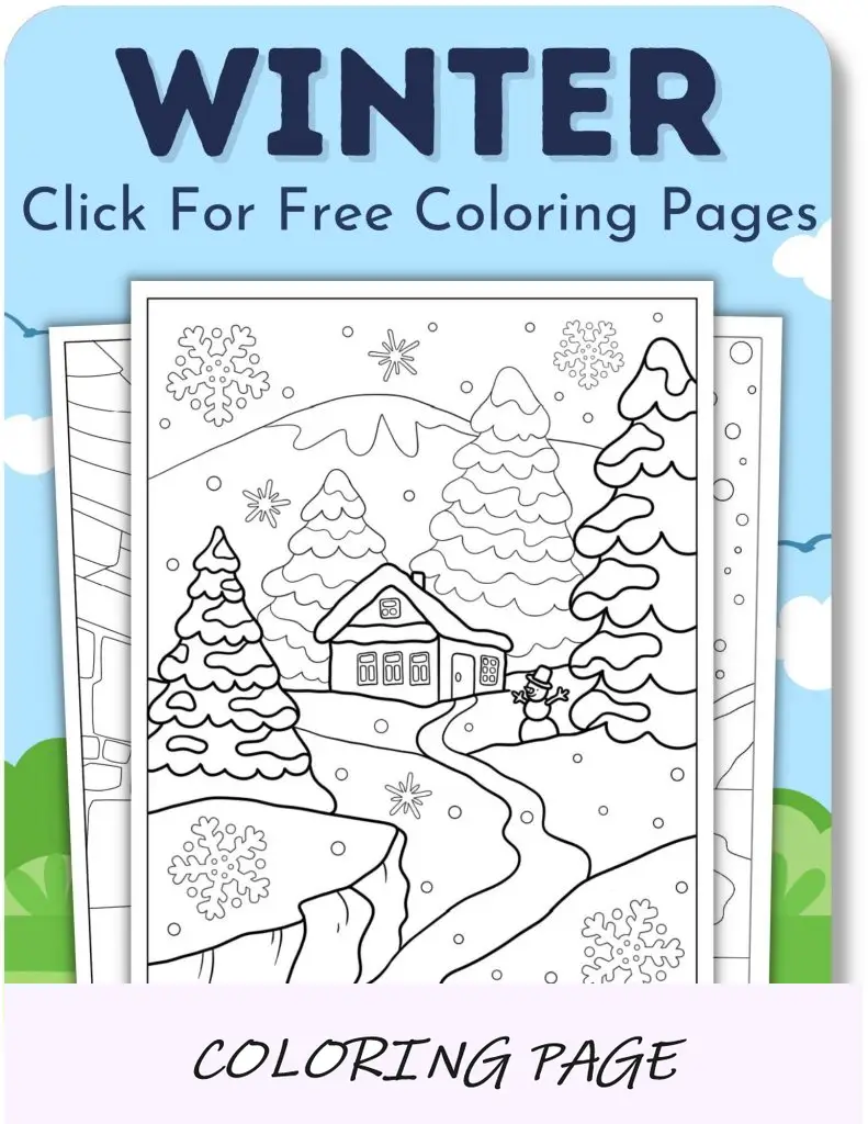 Desenhos para colorir de inverno para meninos