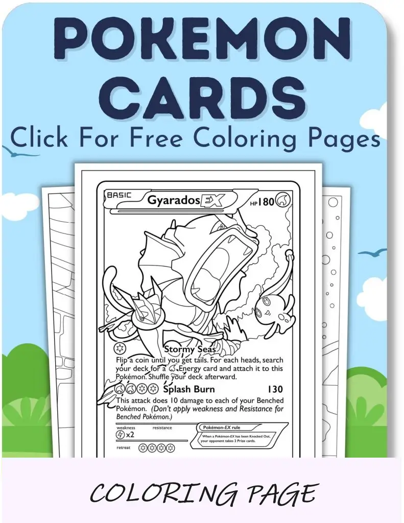Páginas para colorir de cartas Pokémon para meninos