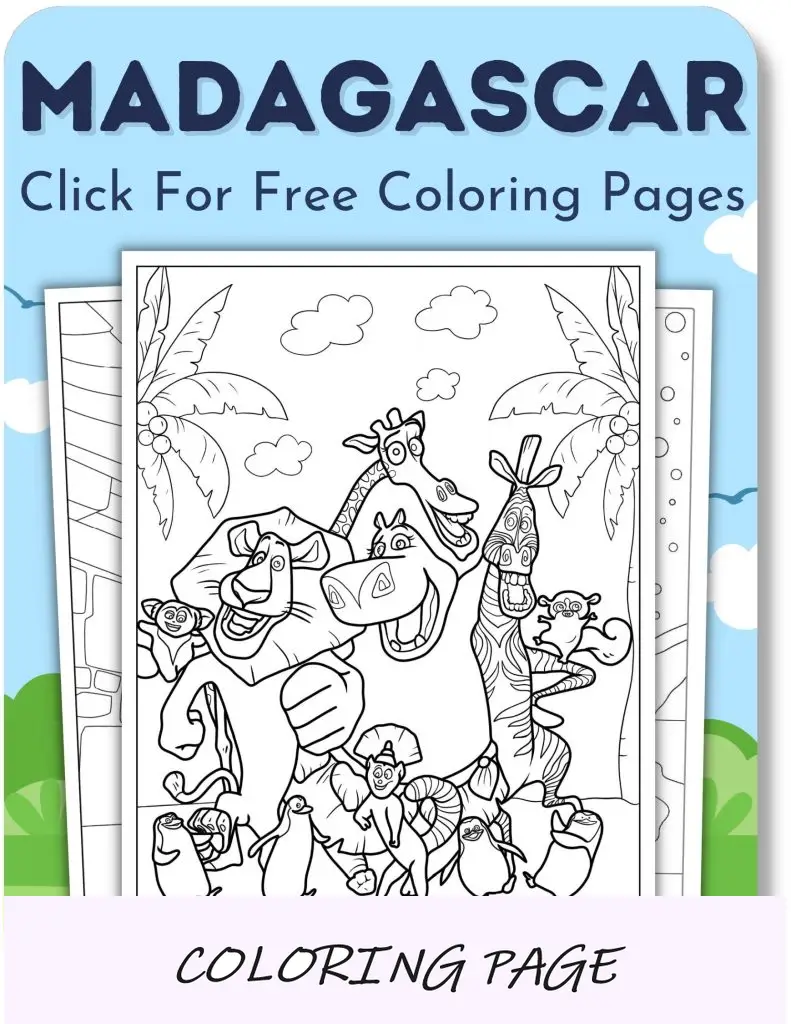 Desenhos para colorir de Madagascar para meninos