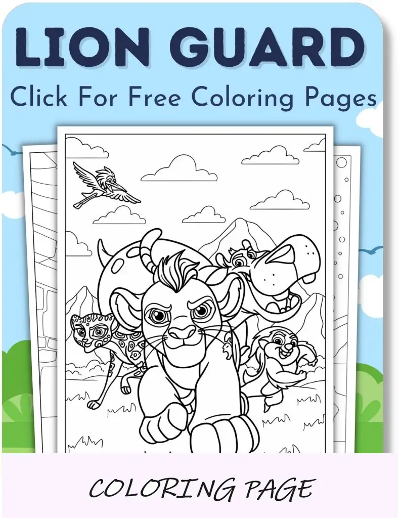 Desenhos para colorir da Guarda do Leão para meninos