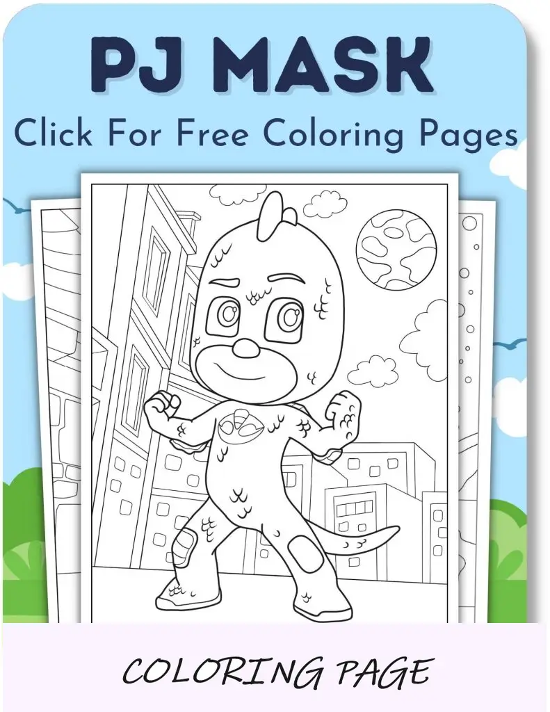 Páginas para colorir de máscara PJ para meninos