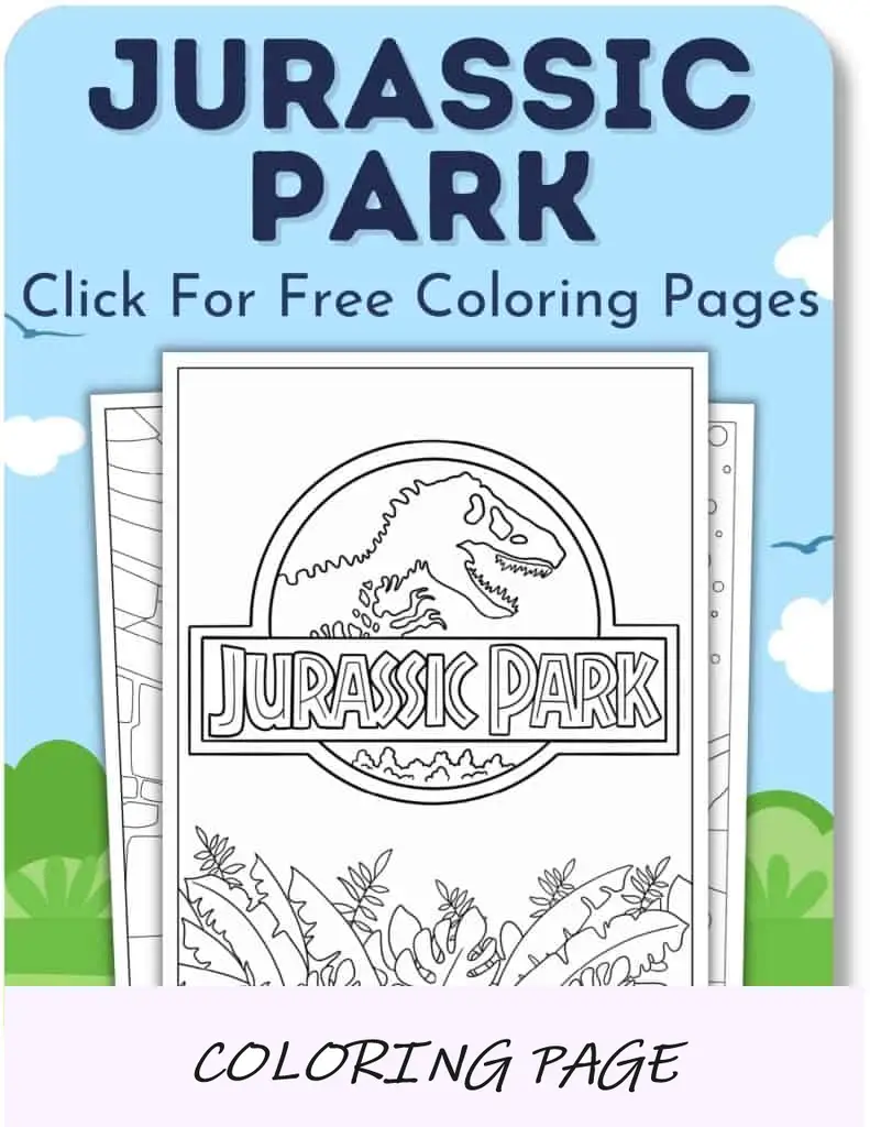 Página para colorir Jurassic Park para meninos