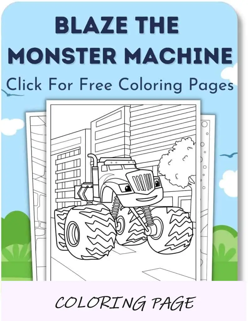 Desenhos para colorir de Blaze, a máquina monstro