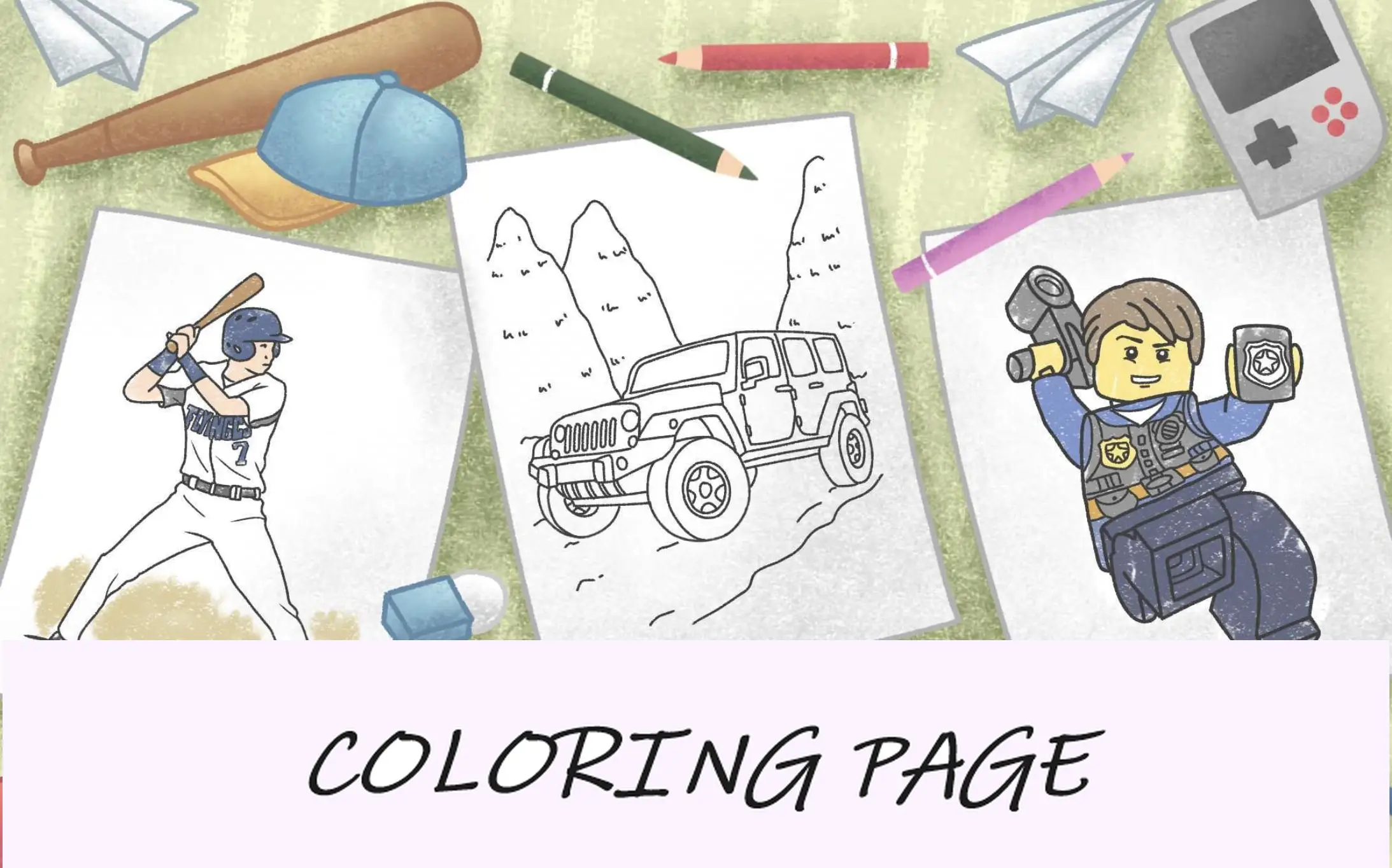 imagem em destaque de páginas para colorir para meninos