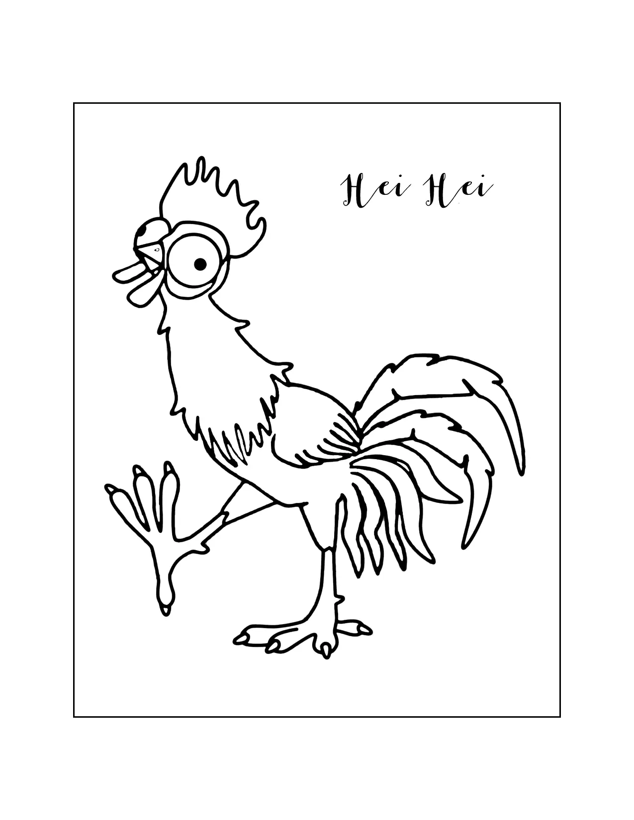 Hei Hei Chicken Coloring Page