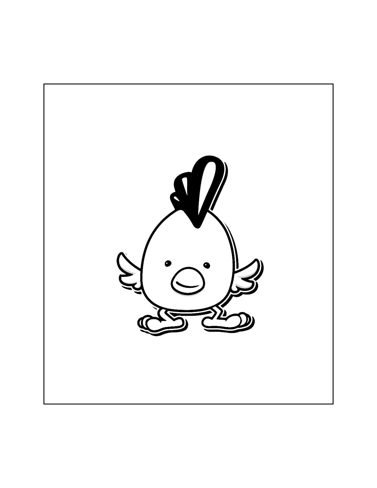 Cute Chicken Coloring Page