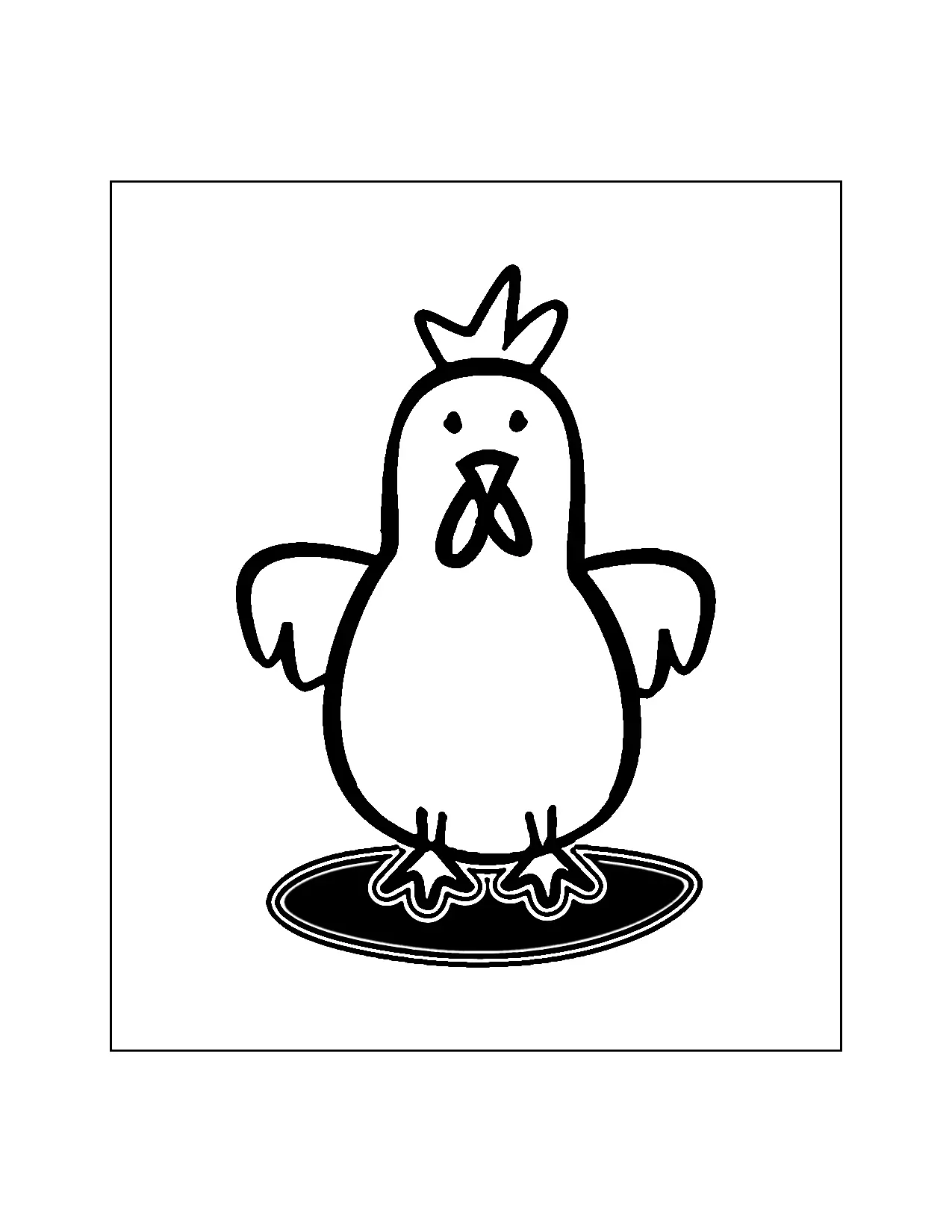 Cartoon Chicken Coloring Pag