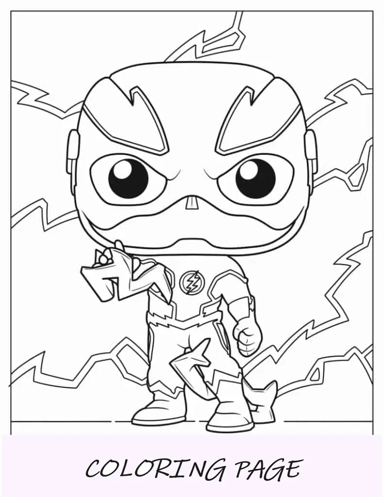 Lindo Funko Pop Flash para colorear