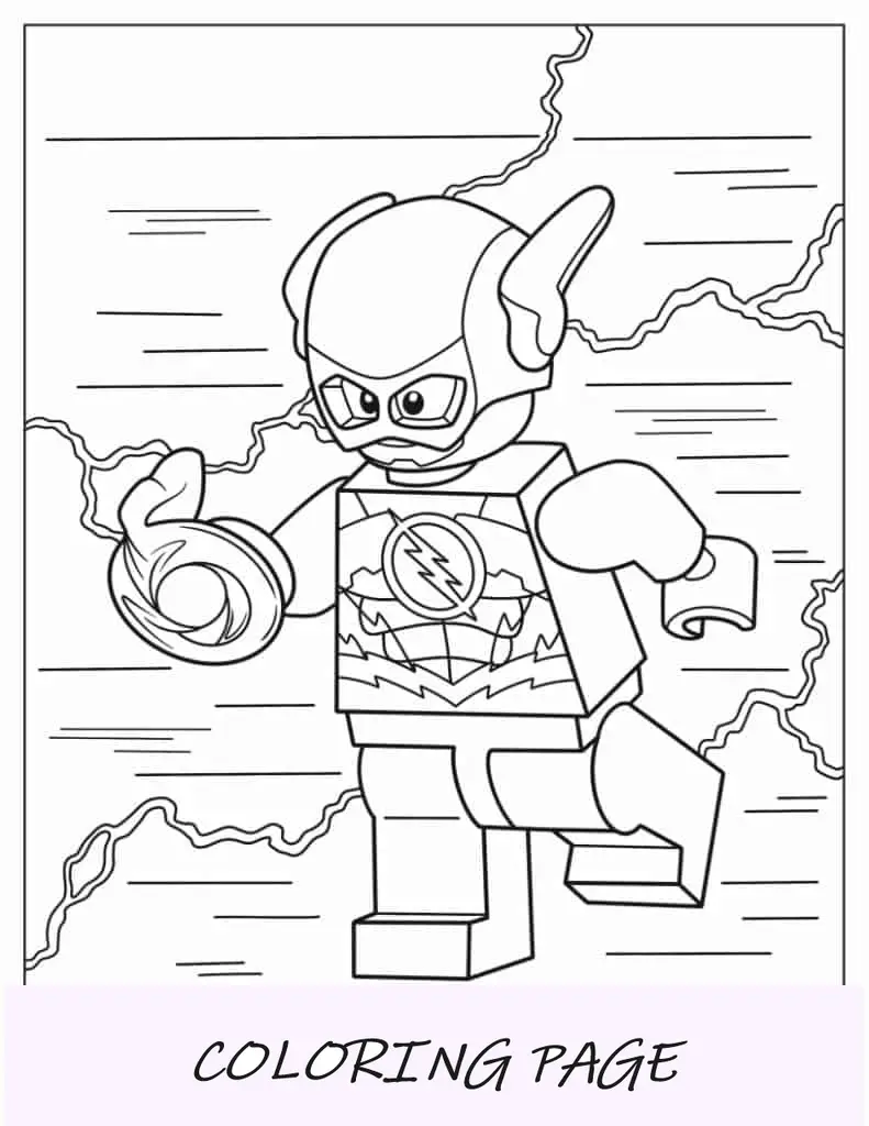 Página para colorear de Lego Flash