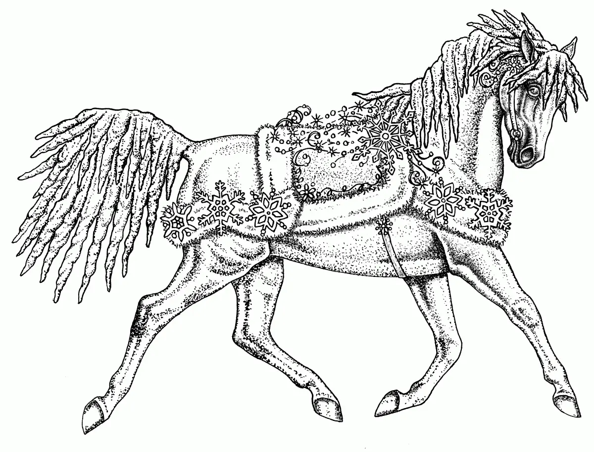 Flowery Horse Coloring Pages