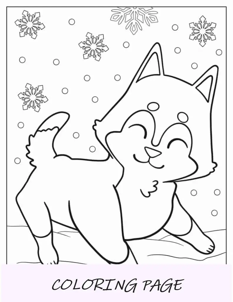 Feliz parecendo Husky para colorir