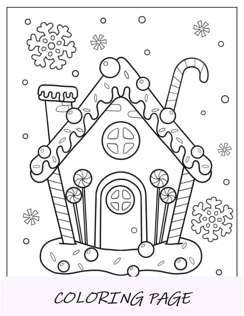 Desenho para colorir de menino Kawaii esquiando no inverno