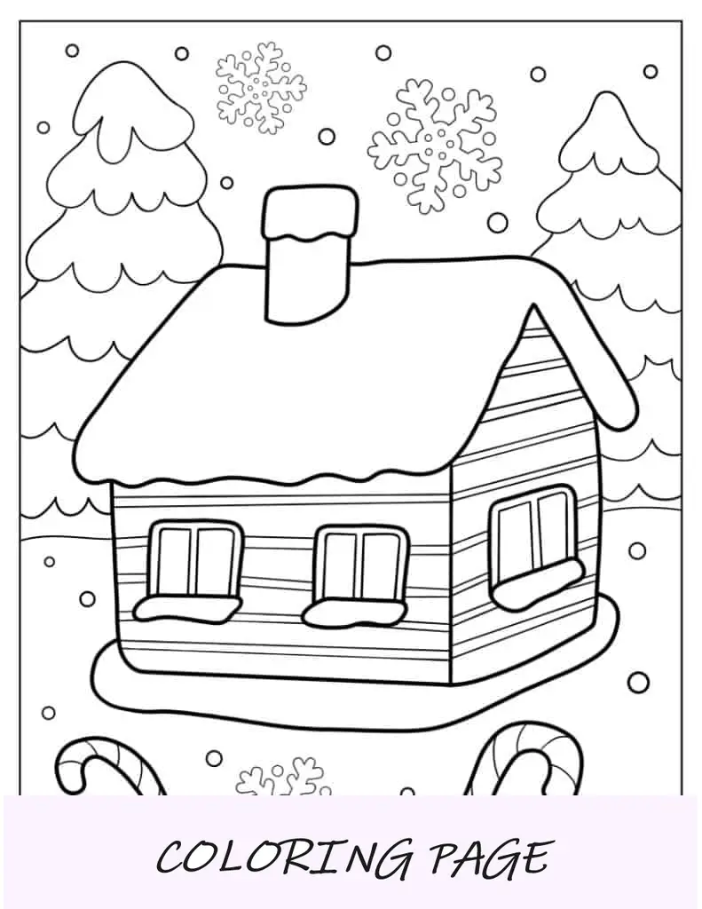 Folha para colorir xícara de chocolate quente no inverno