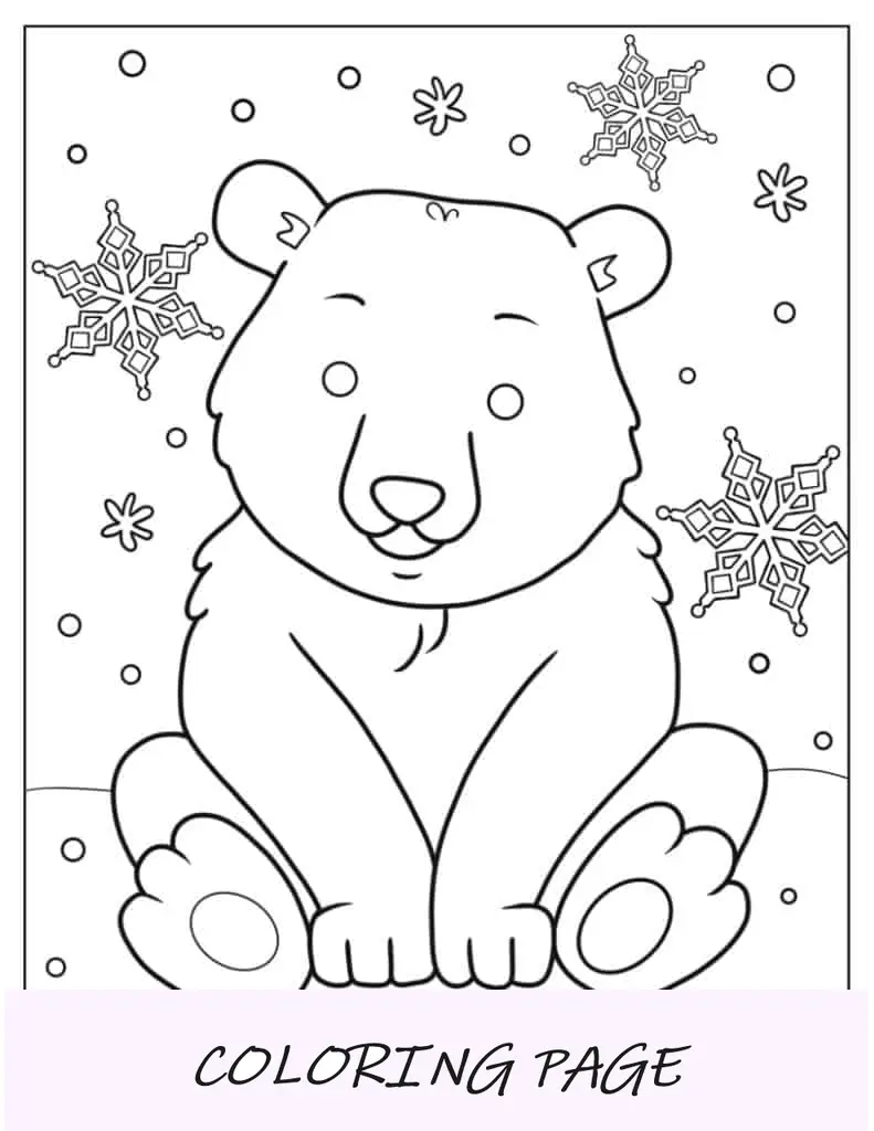 Folha para colorir de iglu no inverno