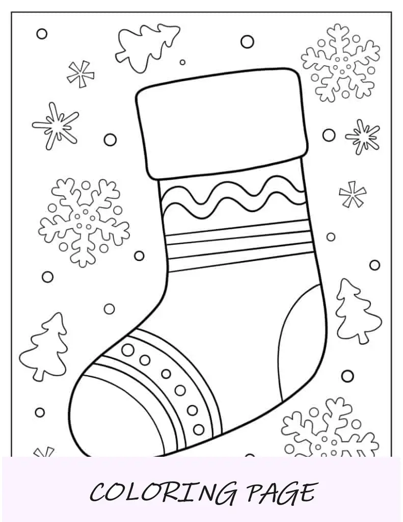 Página para colorir de gnomo de Natal no inverno