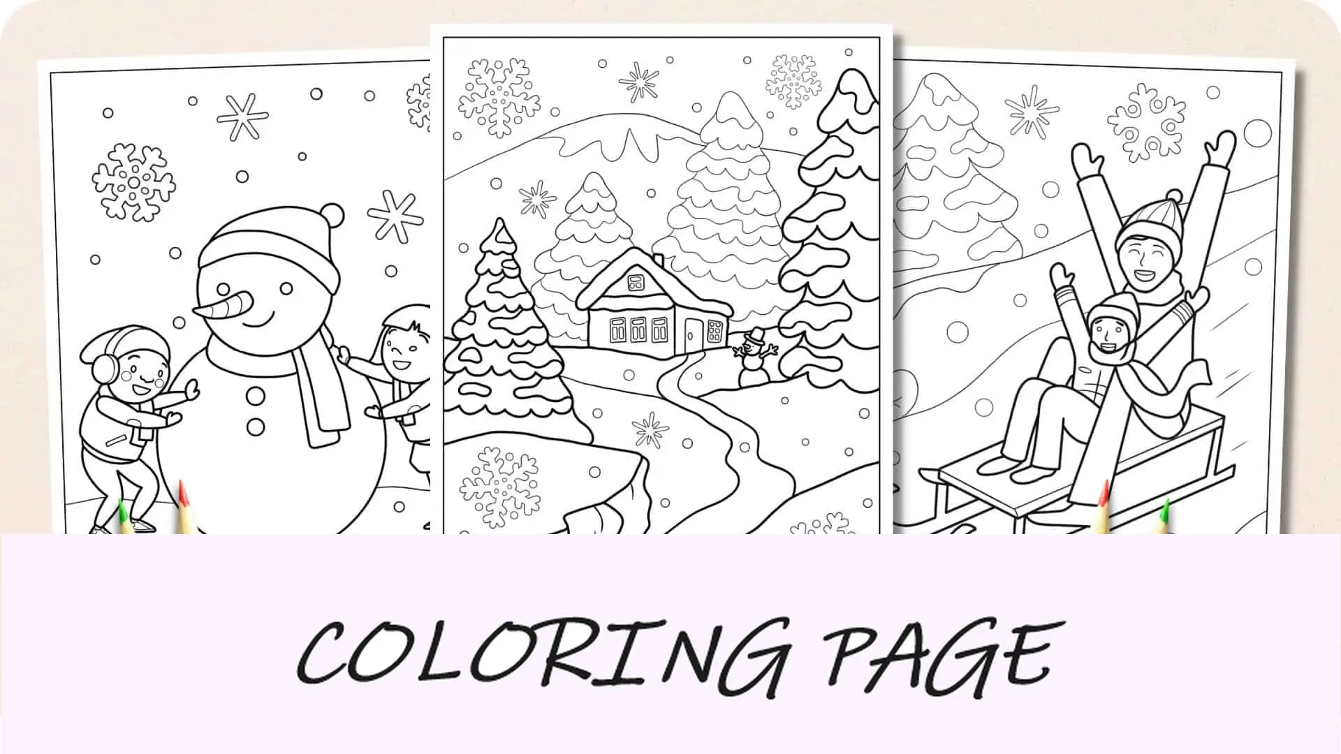 Imagem em destaque de páginas para colorir de inverno