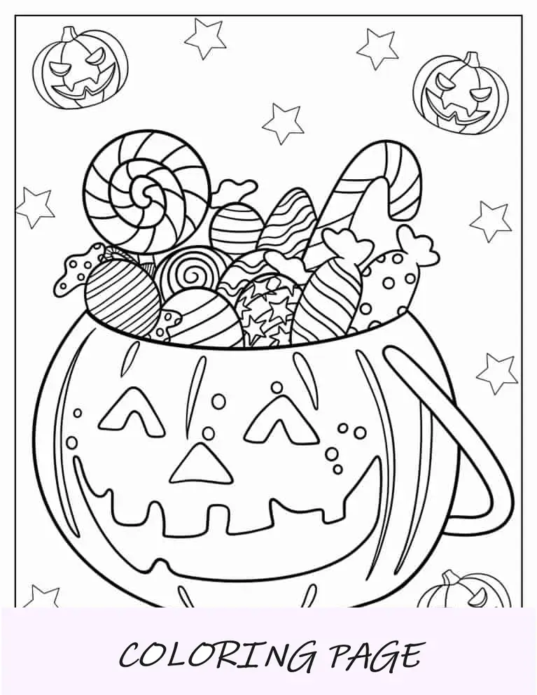 Jack-O-Lantern de Halloween cheio de doces