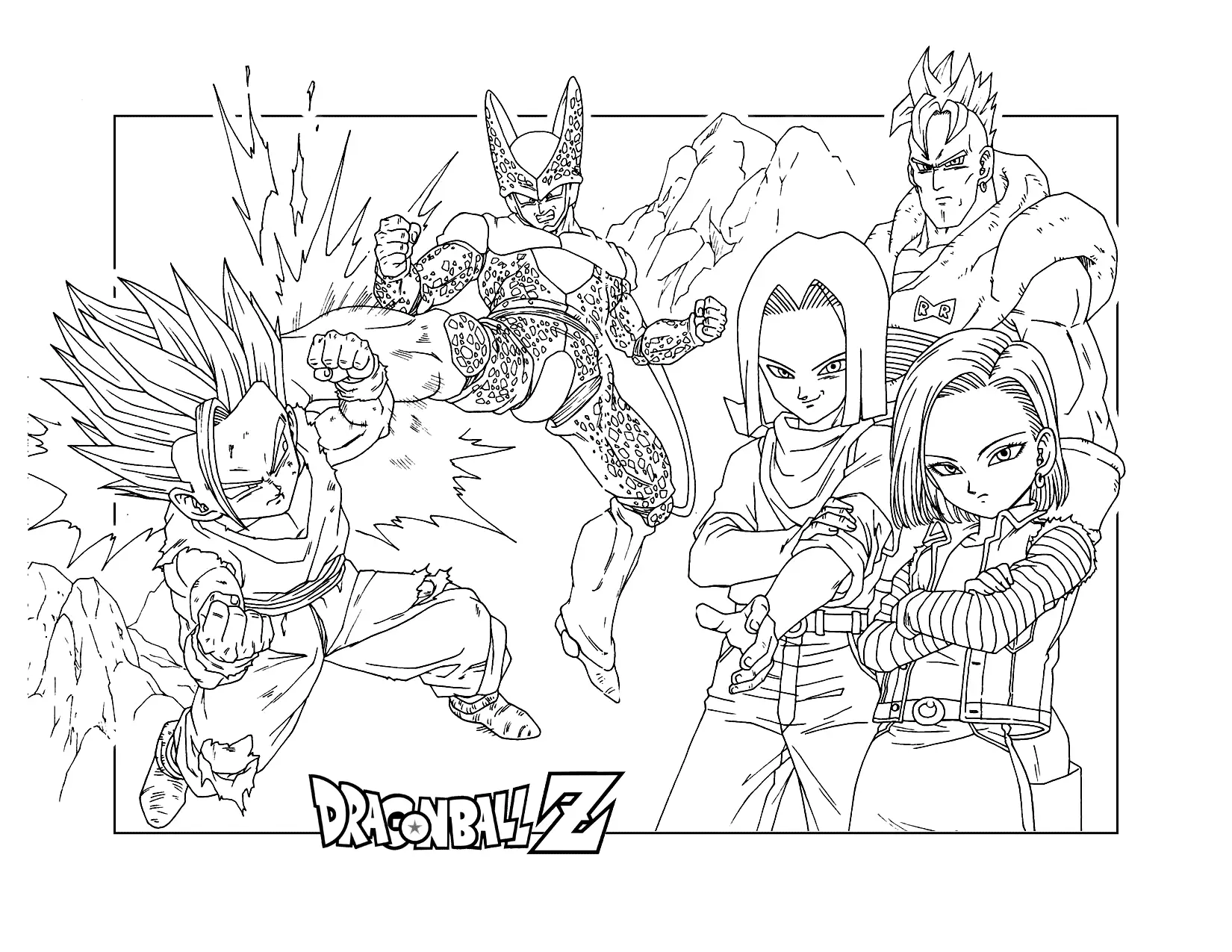 Dragon Ball Z Villains Coloring Page