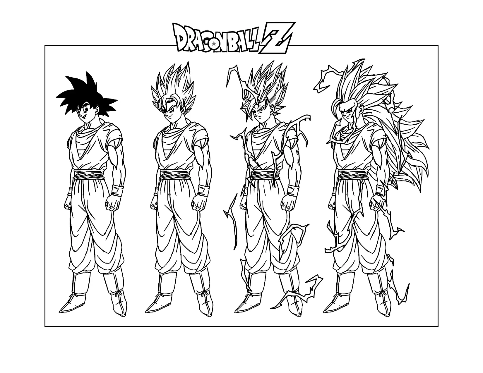 Goku Going Super Saiyan Coloring Page
