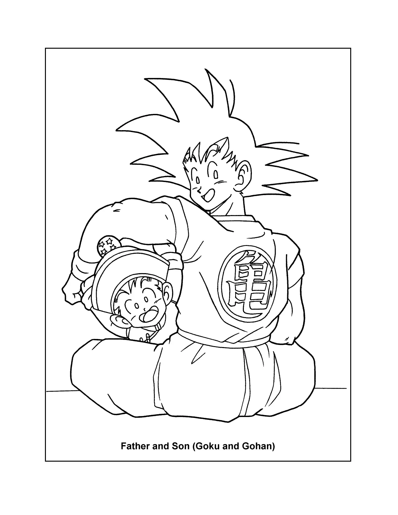 Goku And Gohan Dragon Ball Z Coloring Page