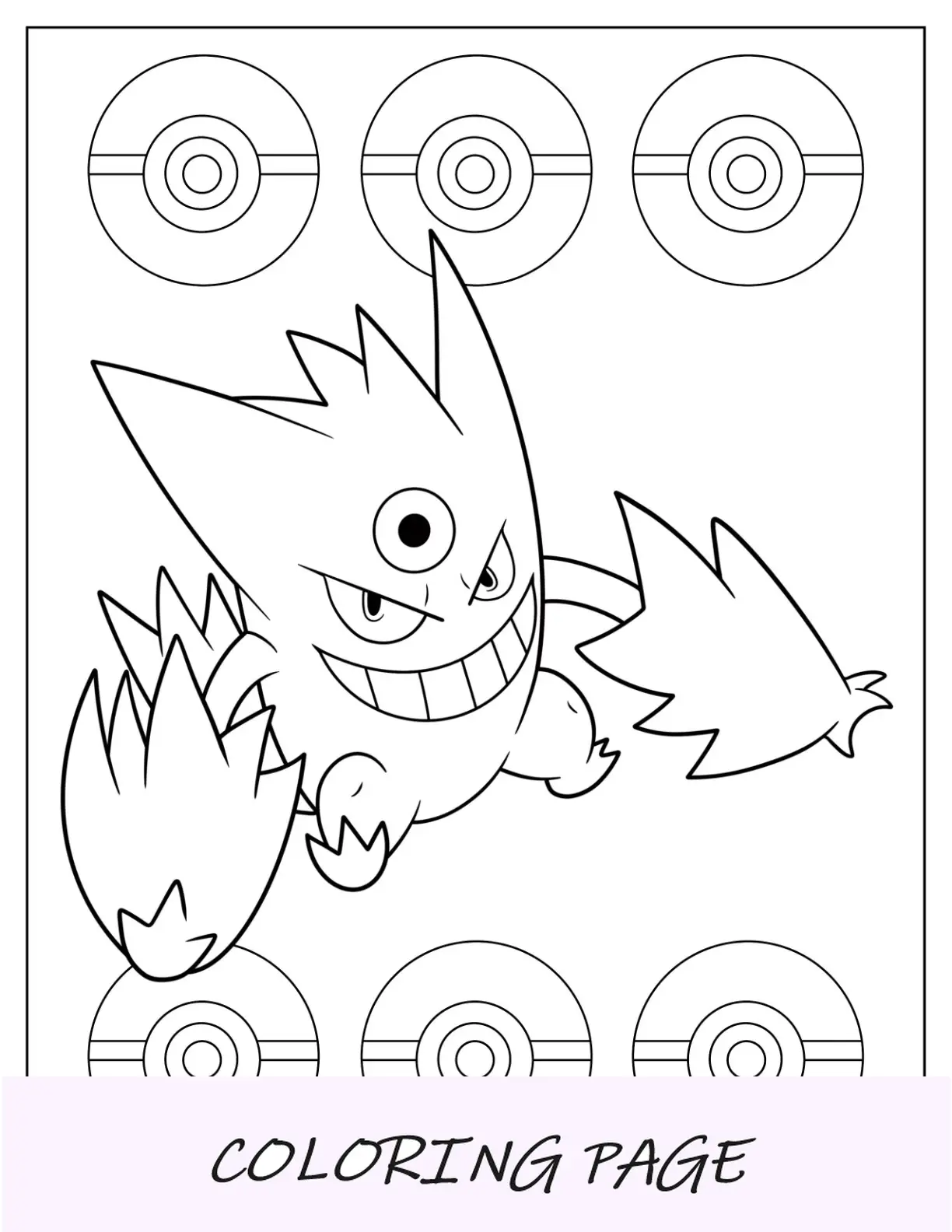 Página para colorir Mega Gengar
