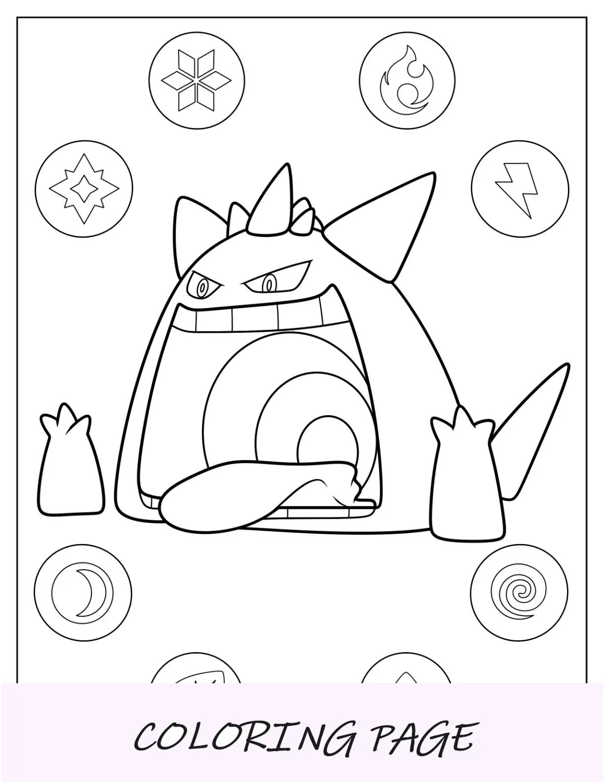 Página para colorir fofa do Gigantamax Gengar