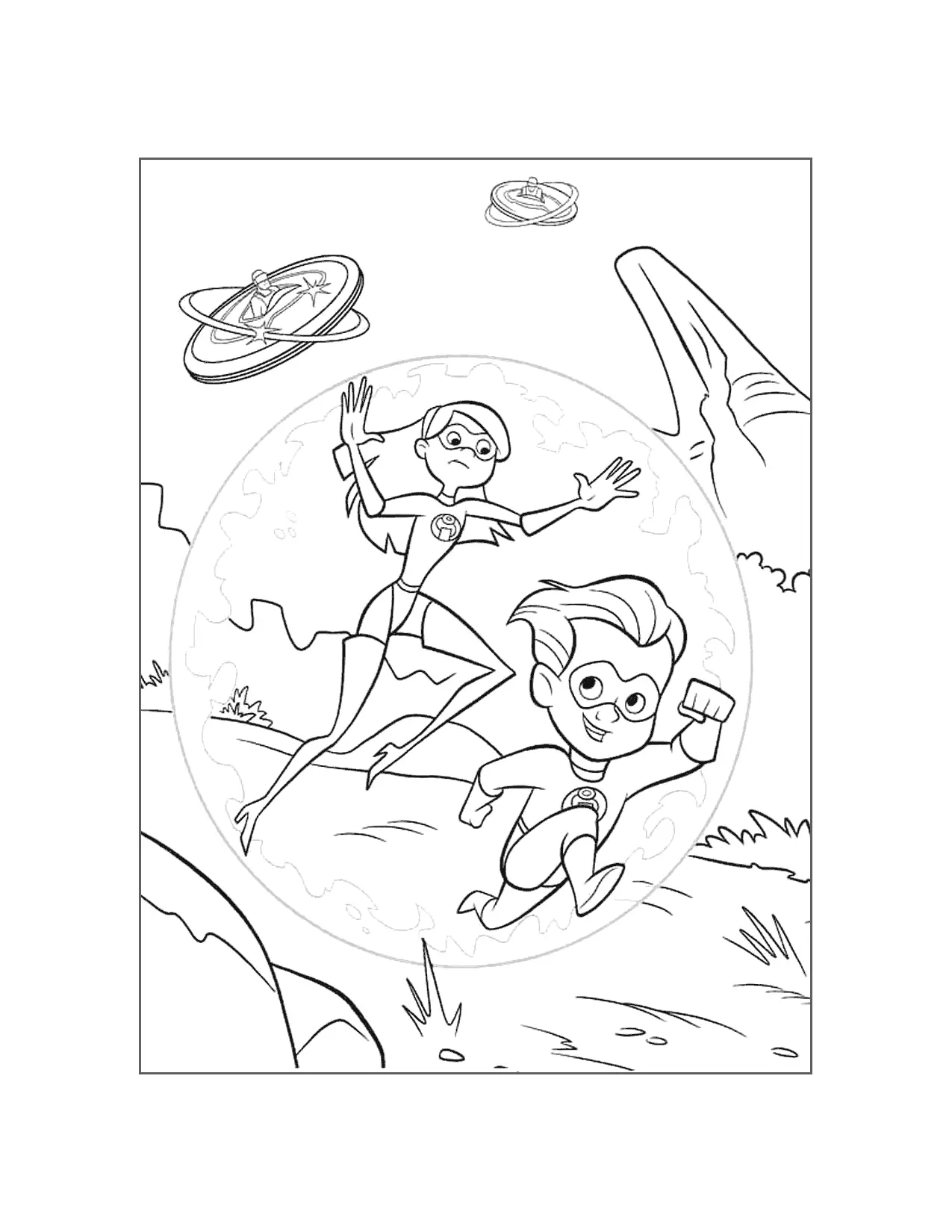 Violets Forcefield Incredibles Coloring Page