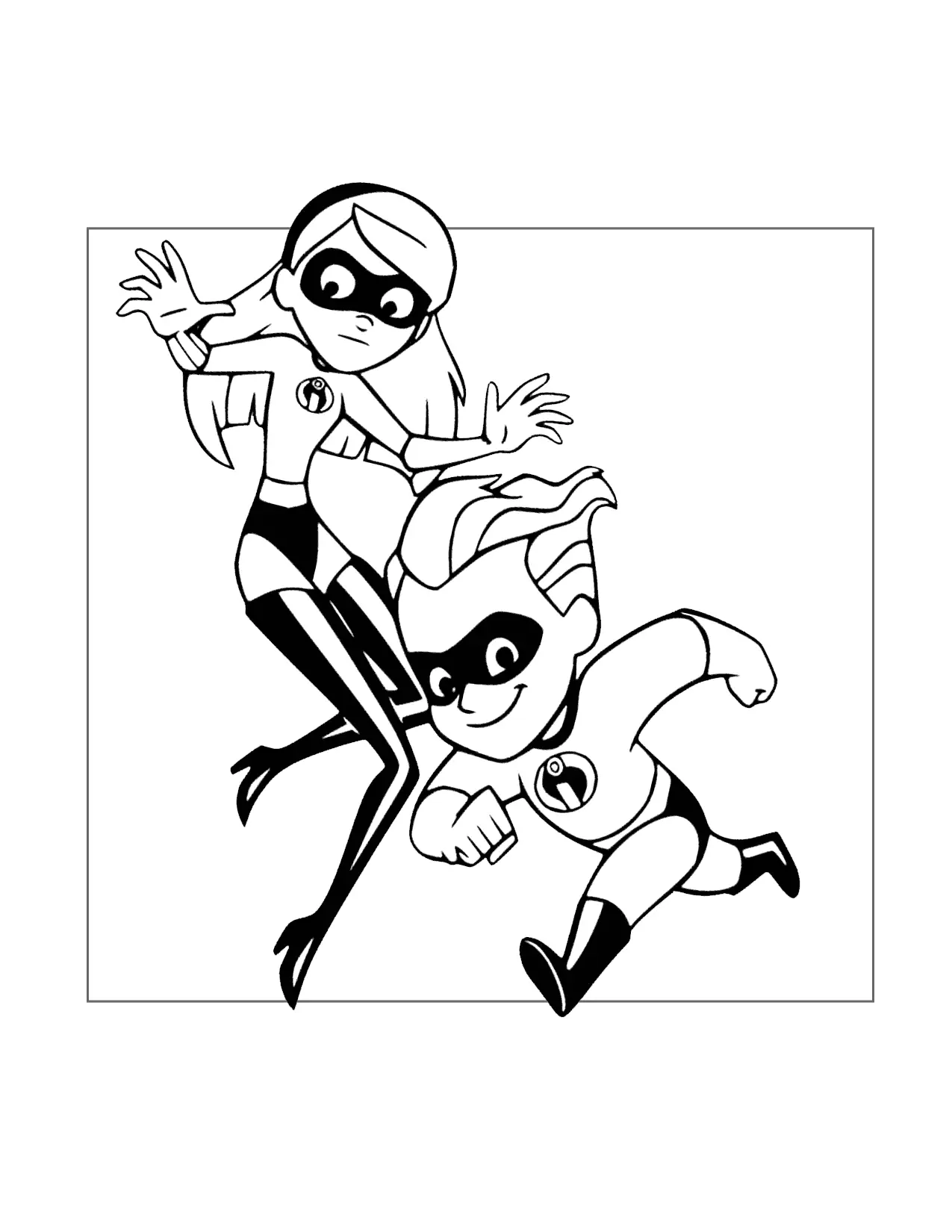 Violet And Dash Incredibles Coloring Page