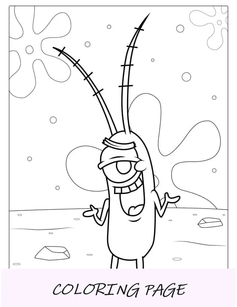 Plâncton, do Bob Esponja Calça Quadrada à Cor