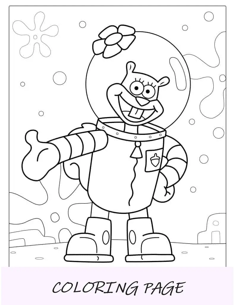 Desenho para colorir de Sandy, o esquilo