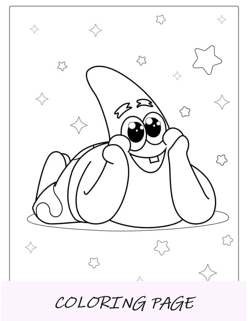 Página para colorir super fofa e simples do Patrik