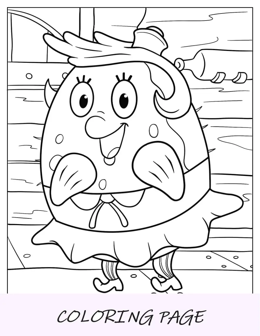 Página para colorir do Bob Esponja da Família Pufff