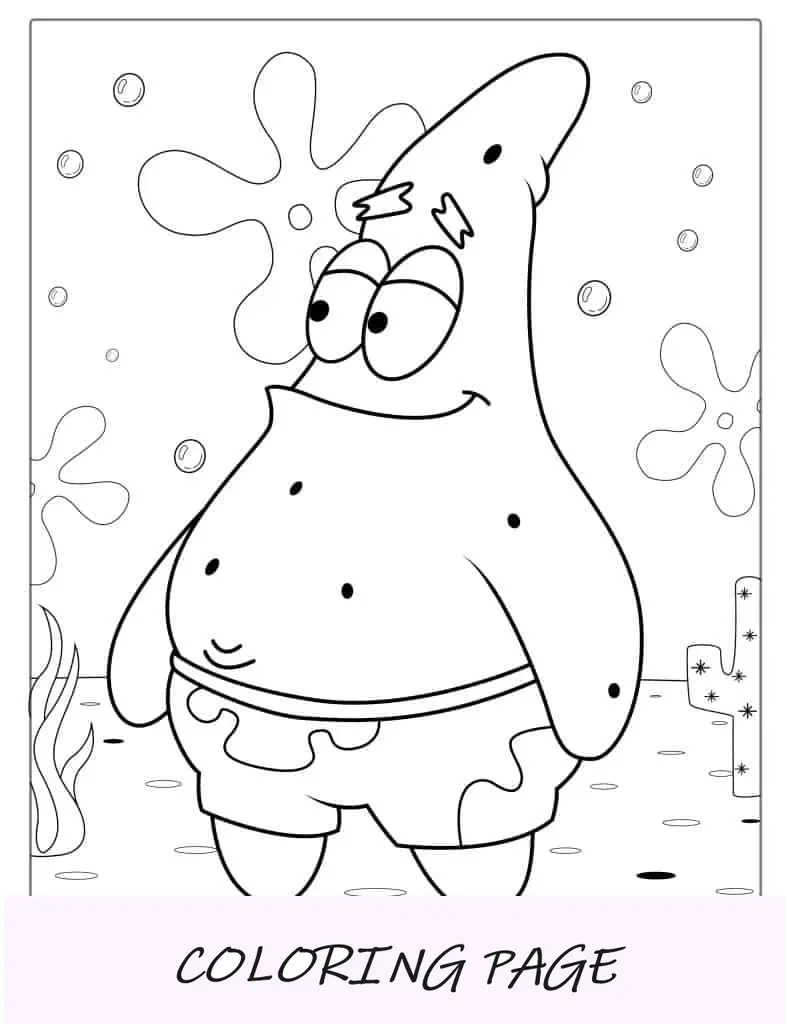 Esboço fácil de Patrik para colorir
