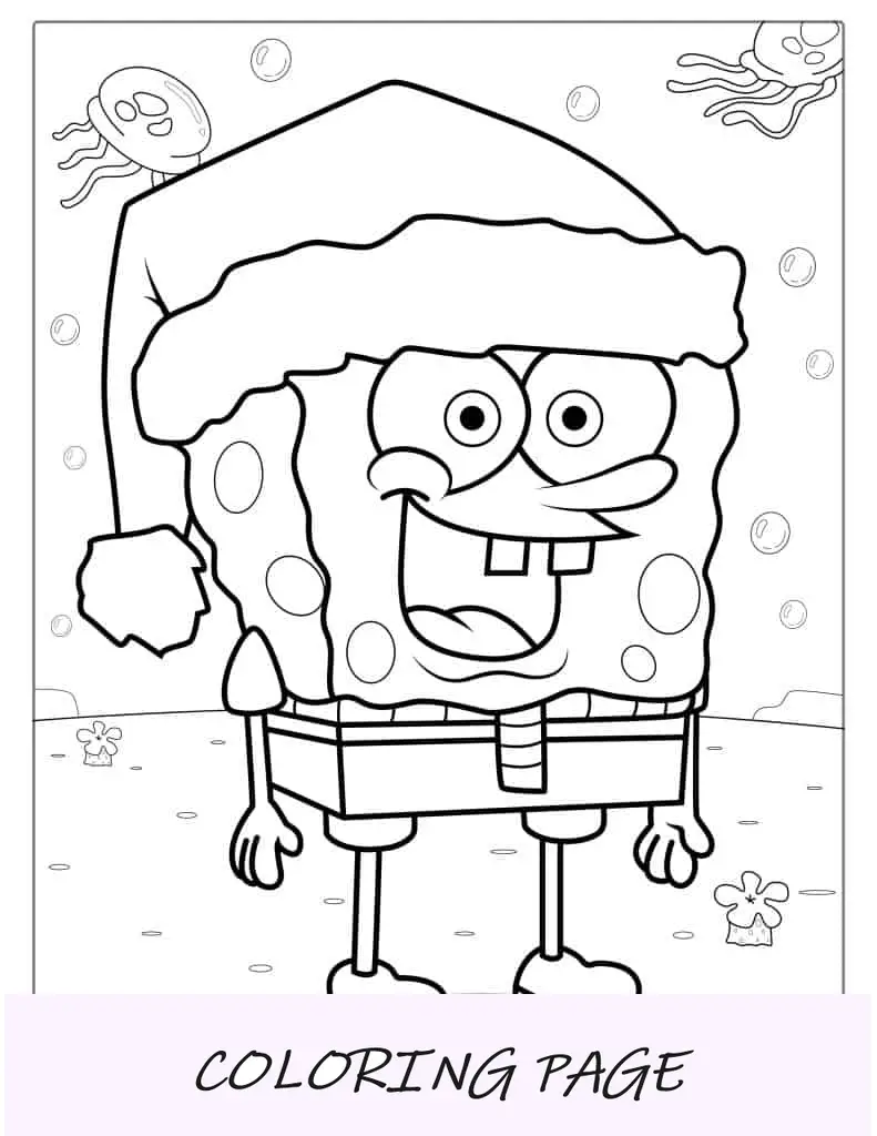 Esboço fácil do Bob Esponja para colorir para crianças