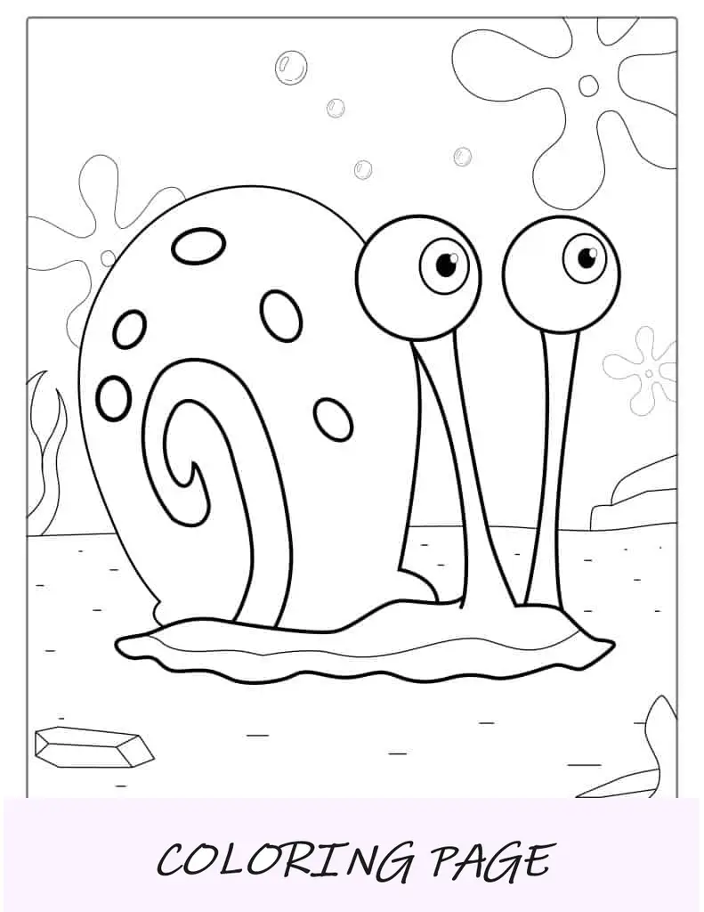 Desenho para colorir de Garry, o caracol para crianças