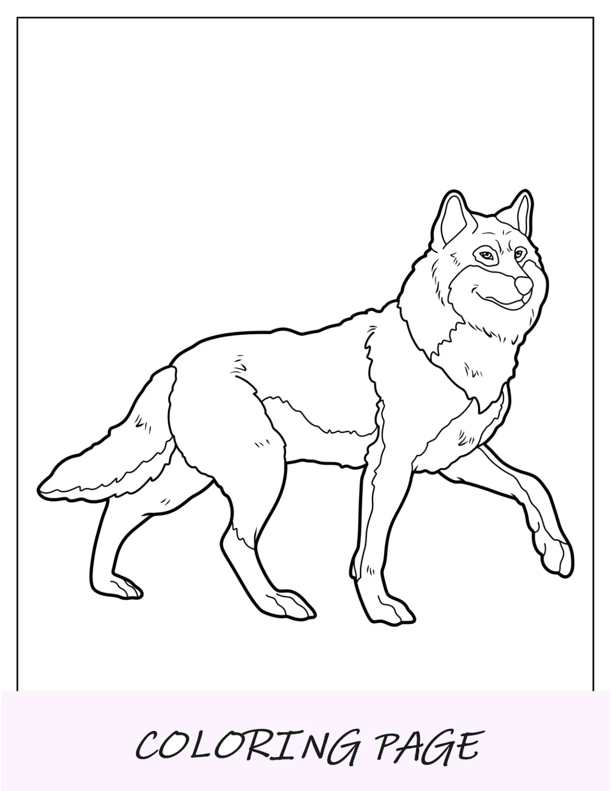 Einfache Malvorlage „Wolf laufen“.
