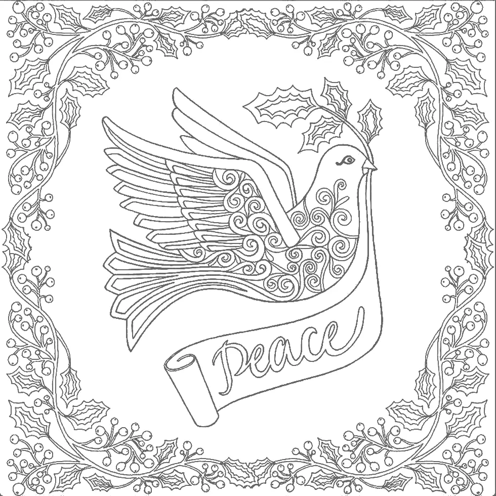 Dove With Peace Banner Coloring Page