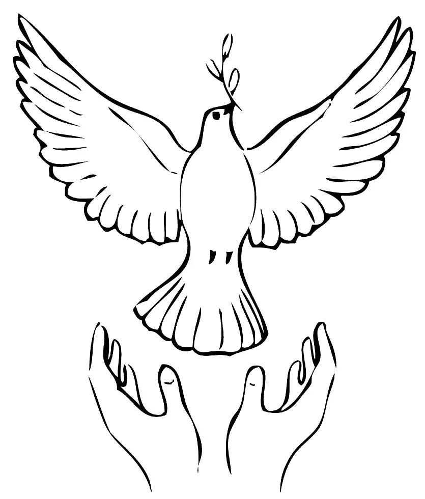 Releasing A Dove Coloring Page