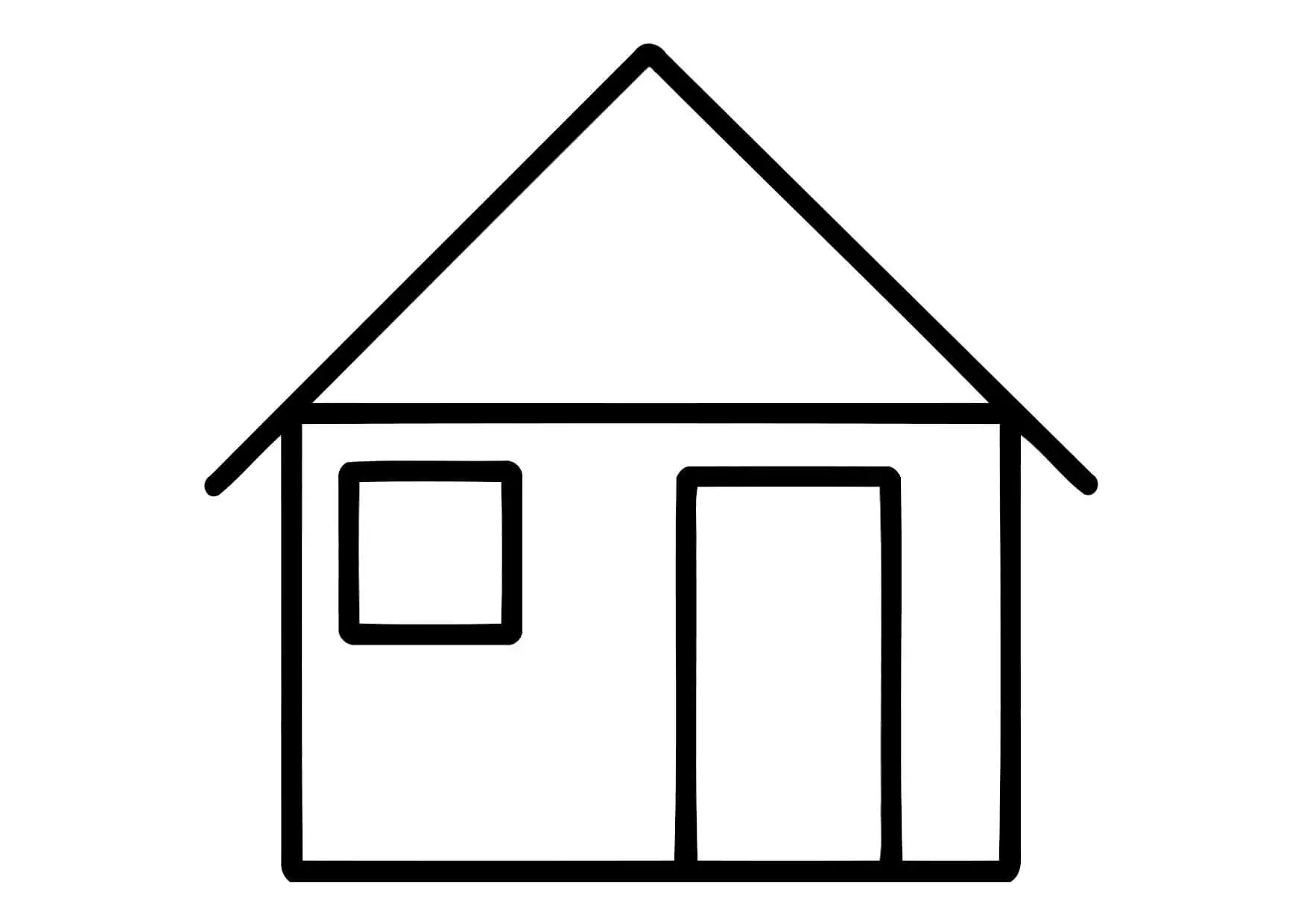 House Line Art For Kids To Color
