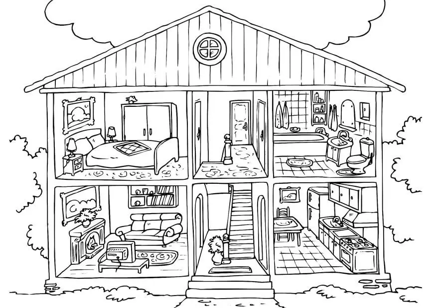 House Interior Coloring Page