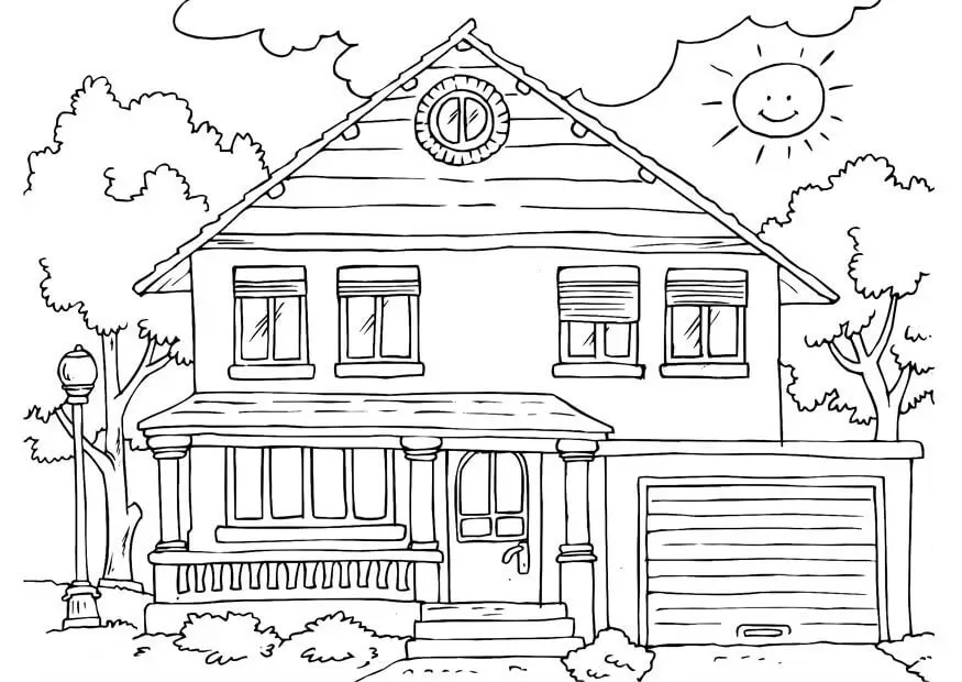 House Coloring Page
