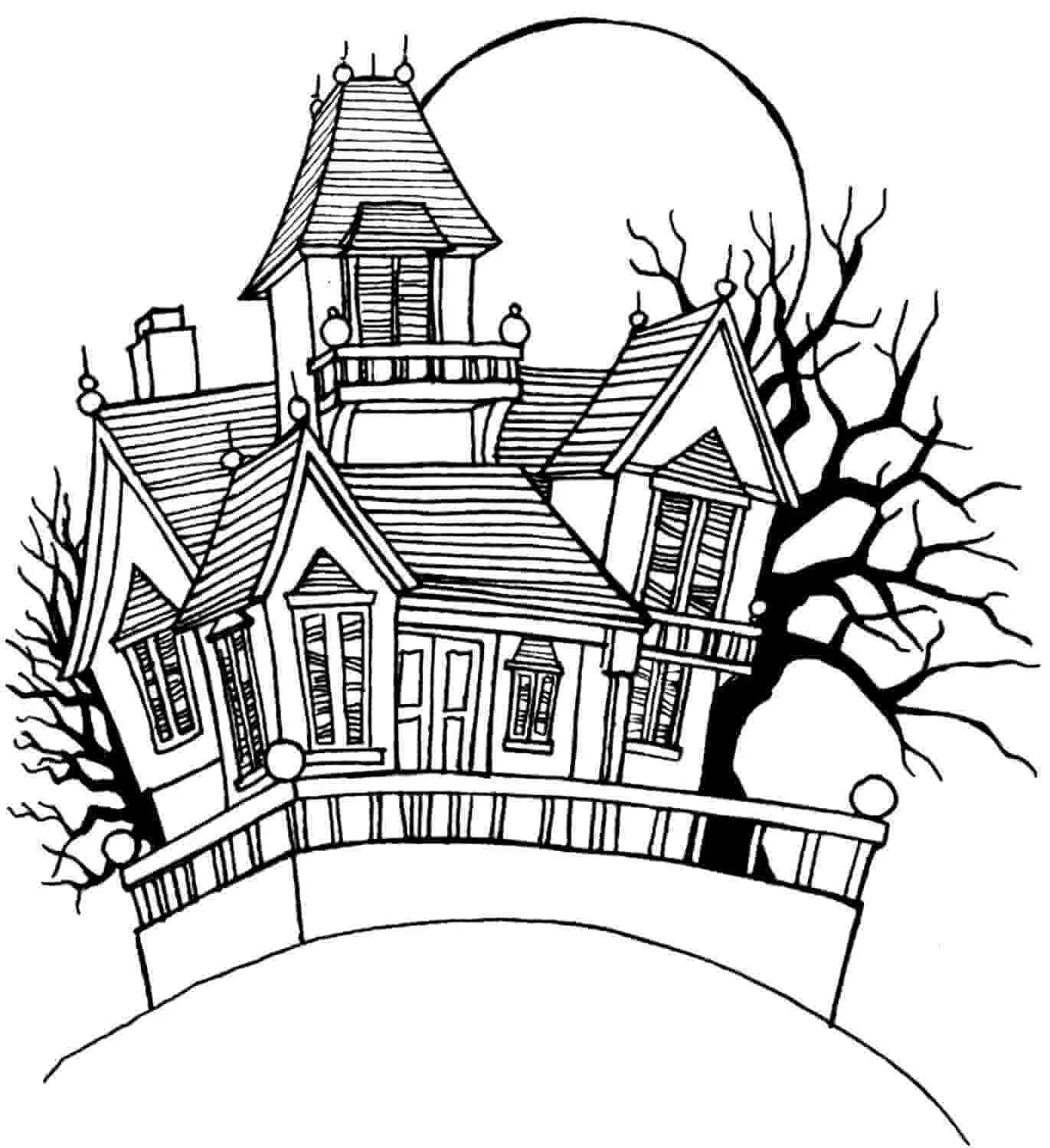 Haunted House Coloring Pages