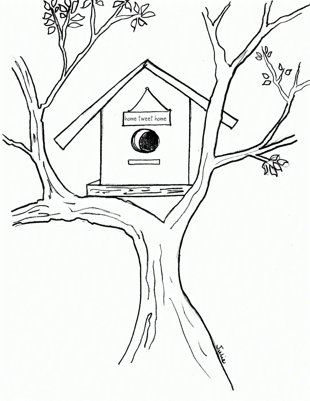 Cool Tree House Coloring Page
