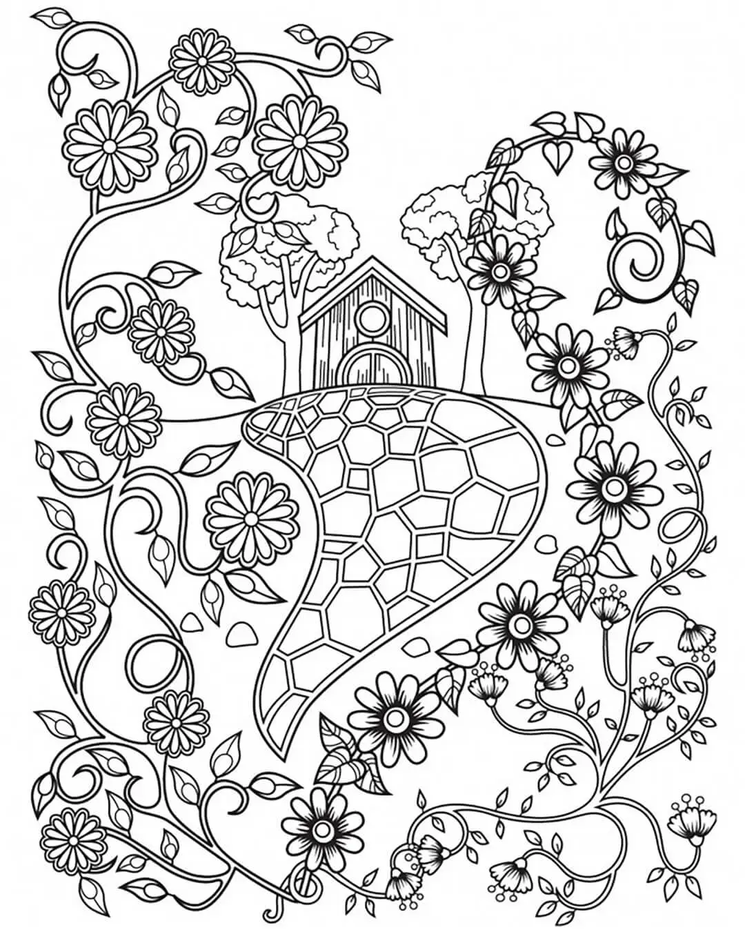 Pretty House Coloring Pages