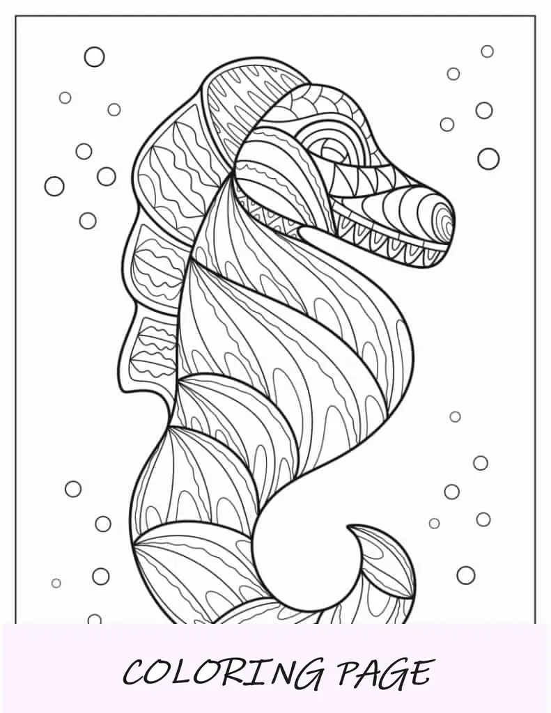 Mandala Cavalo Marinho Para Colorir Para Adultos