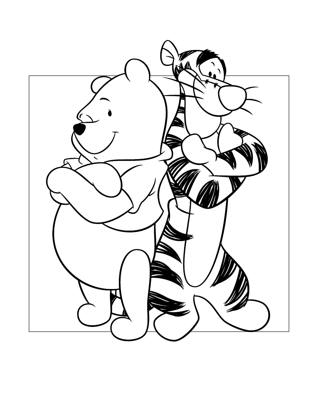 Tigger And Pooh Cute Coloring Page